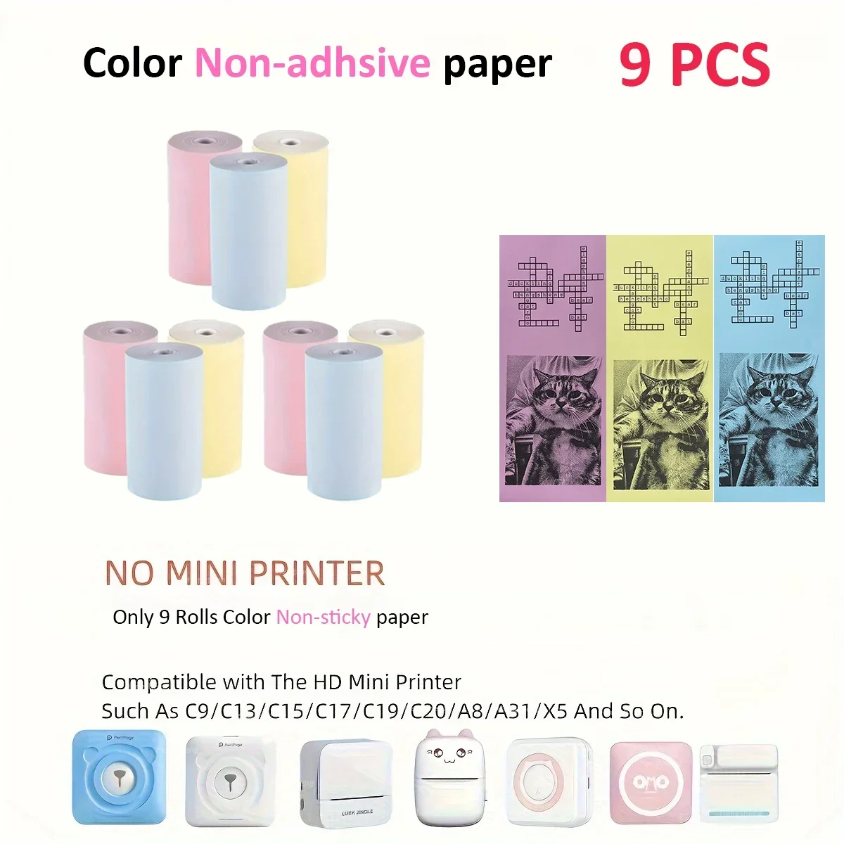Thermal Paper 57mm Printing Self-adhesive Label Sticker for Mini Printers Photo for Printer Transparent Thermal Stickers Paper