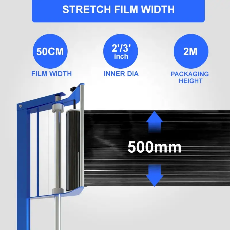Wallepac Semi-Automatic Stretch Film 50Cm Wrapping Machine Dispenser Tools Manual Pallet Packing Machine - Image 3
