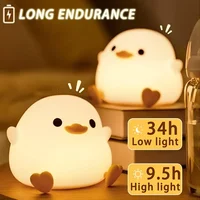 Creative and Cute Silicone Pat Light USB Charging Bean Duck Night Light Atmosphere Light Bedroom Bedside Ornament Rechargeable 2