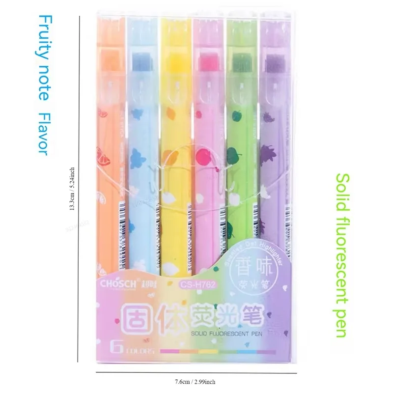 6 Colors/set Pastel Gel Highlighters Fragrance Bible Highlighters No Bleed Bible Art Markers Journaling School Supplies 2