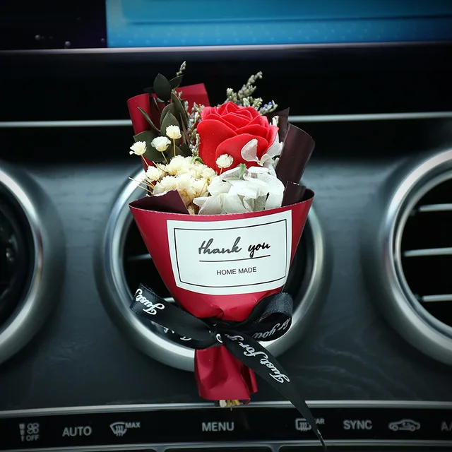 Creativity Dried Flowers Bouquet Car Perfume Air Vent Clip Mini Bouquet  Eternal Flower Car Accessories Interior Ornament - AliExpress