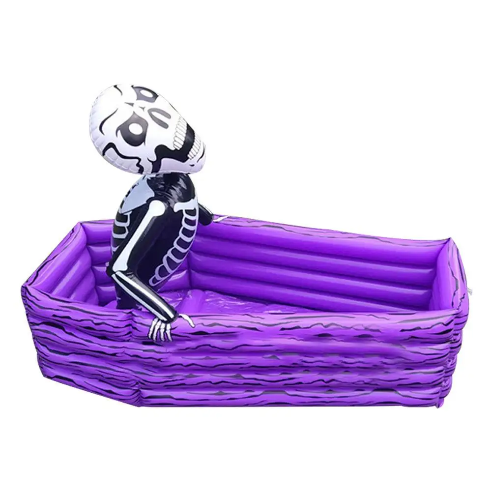 

PVC Inflatable Halloween Props Skeleton Ice Bucket Outdoor Decorations Bar Supermarket Coffin Ice Bucket Candle Tray Covered