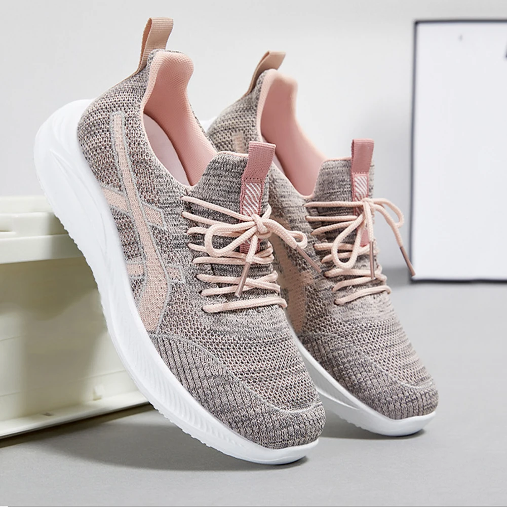 

Womens Running Shoes Breathable Fitness Shoes Lightweight Sports Shoes Lace Up Trainers Shoes Mesh for Outdoor Gym Walking Shoes