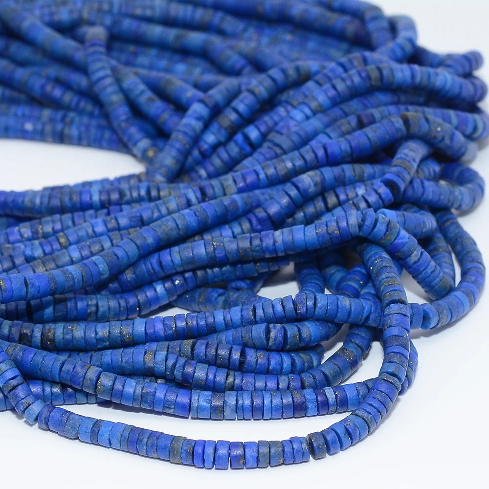 Perline Lapislazzuli Vere Forma A Disco 2x4 Mm - Filo Da 15,5 Pollici Per Creare Gioielli