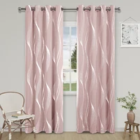 1pc High Precision Silver Embossed Wave Pattern Blackout Curtains for Blocking Light and Keeping Heat, Perfect for All Rooms 3