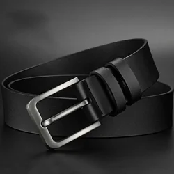 Men's Luxury Designer Alloy Buckle Belt - Premium PU Leather - 125cm (Black)