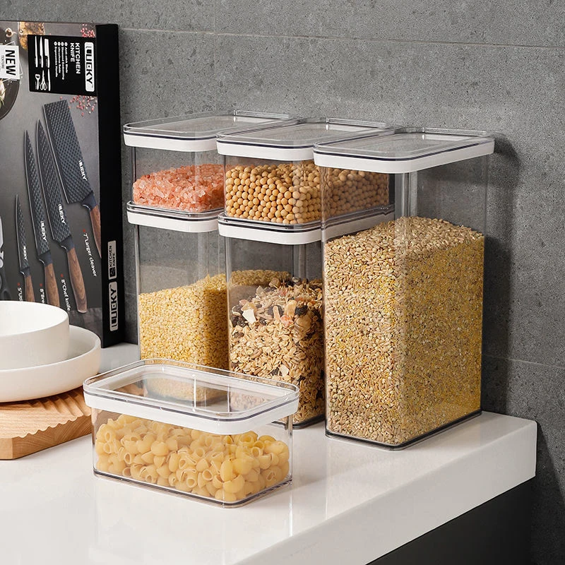 Cabinet Hanging Container Airtight Food Storage Containers with Lids  Plastic Kitchen Pantry Organization for Cereal,Rice,Pasta - AliExpress