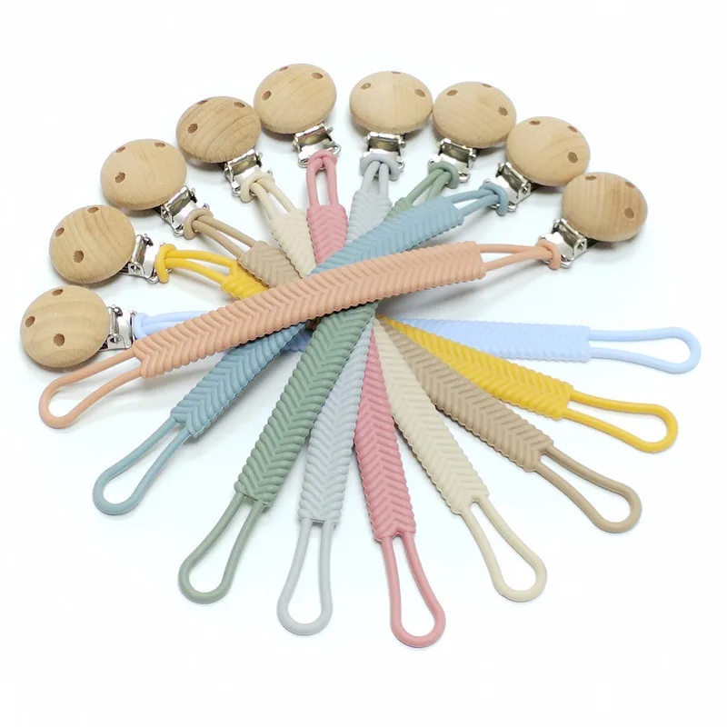 

Infant toddler pacifier gum anti drop chain rope, food grade silicone integrated pacifier chain