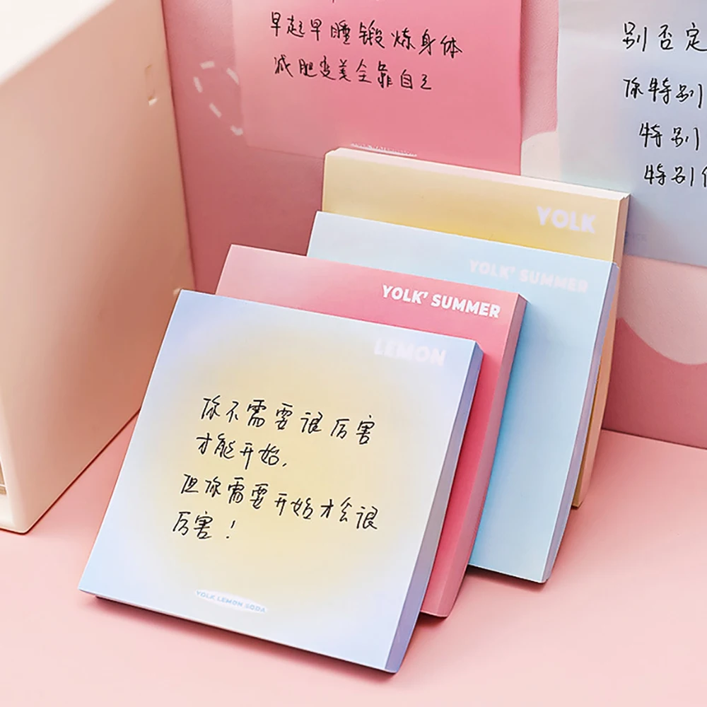 50 Sheets Sticky Notes Paper Simple Style Message Memo Pad Kawaii Stationery Notepad Office Leave Message Office Supplies