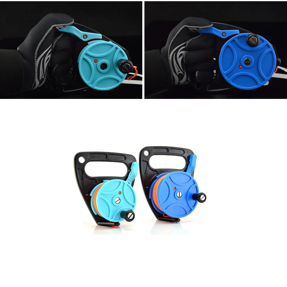 46m/83m Scuba Diving Reel Spool Finger Line Retractable Reels With Handle Stopper For Snorkeling Underwater Water Sports Gear