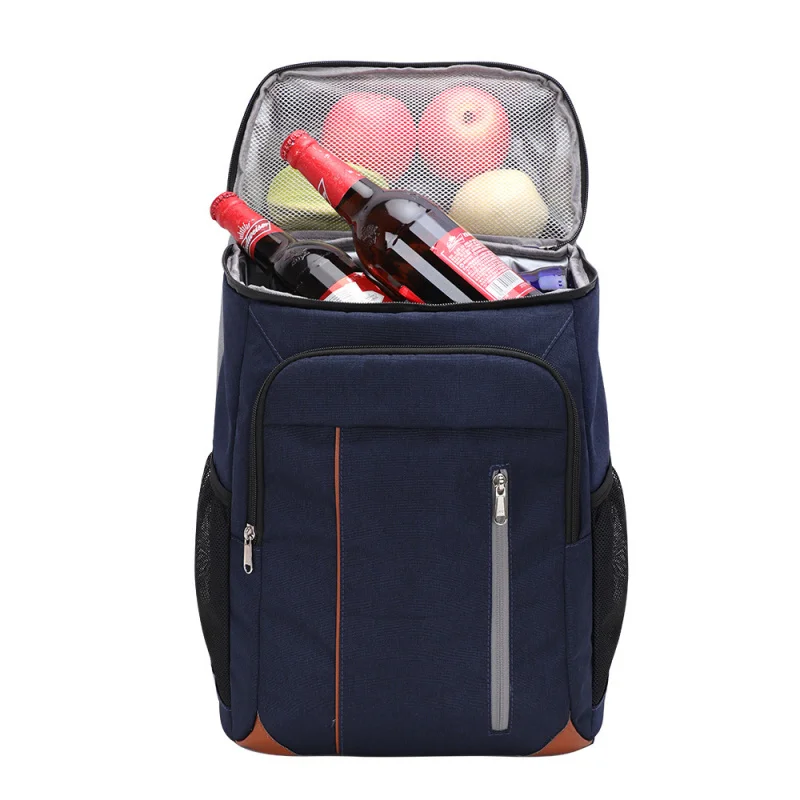 Double shoulder insulated bag outdoor camping large capacity waterproof refrigerated picnic bag beer double layer backpack