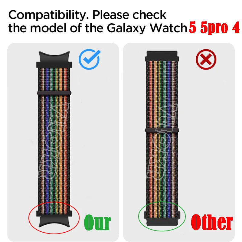 band For Samsung Galaxy Watch 6 5 44mm 40mm strap Watch 4 6 Classic 43/47mm 42/46mm No Gaps nylon loop bracelet Watch 5 pro 45mm