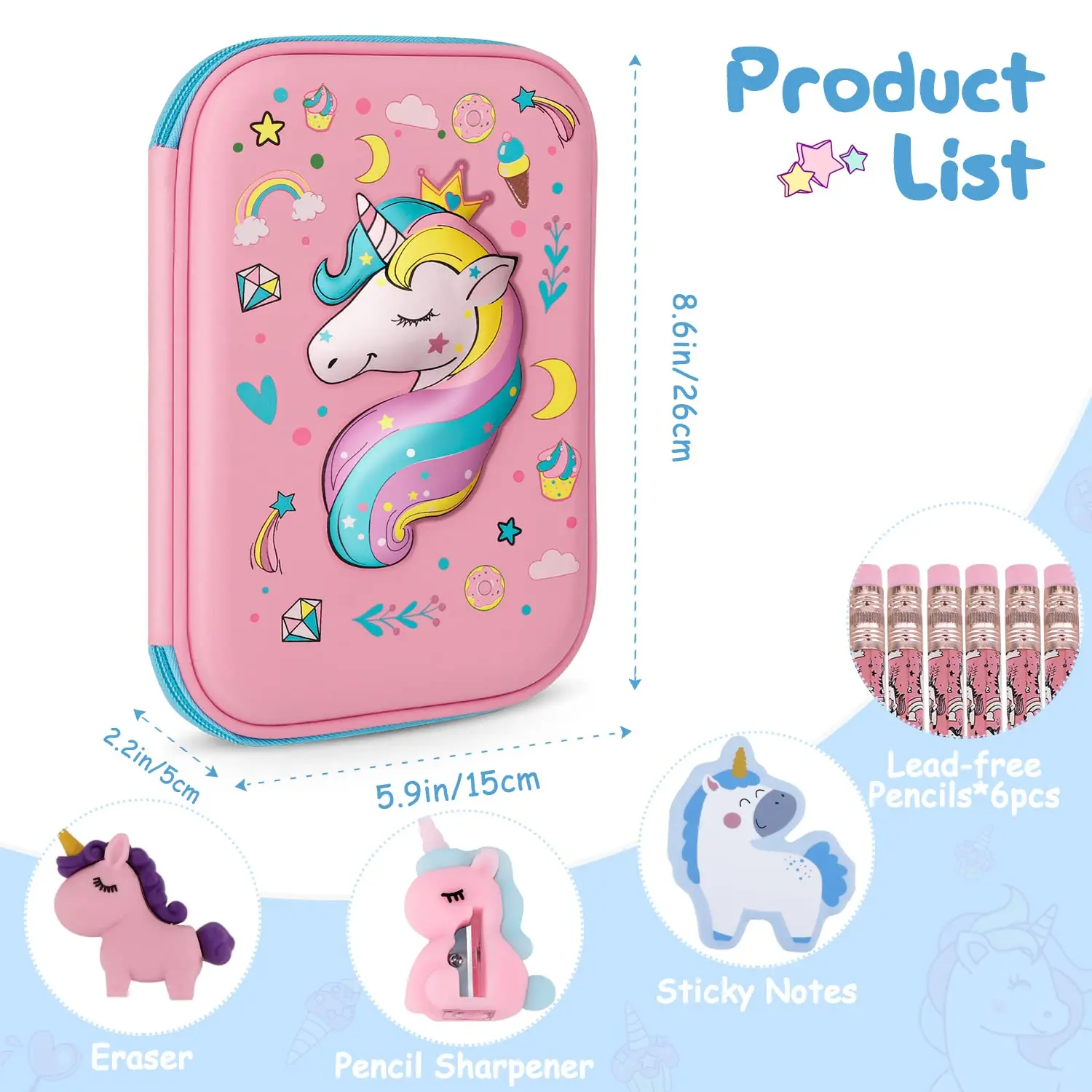 Рисунок 2 - 3D чехол для карандашей с единорогом EVA