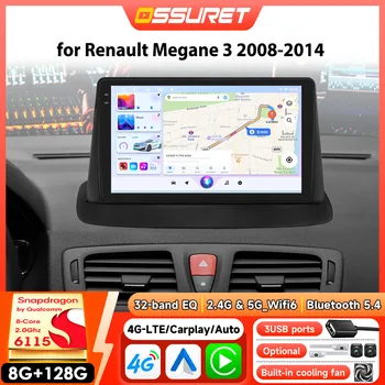 OSSURET 6115 8CORE reproductor de vídeo Multimedia para coche para Renault Magane 3 2008 - 2014 Autoradio 2 din Carplay Android Auto GPS WIFI 1