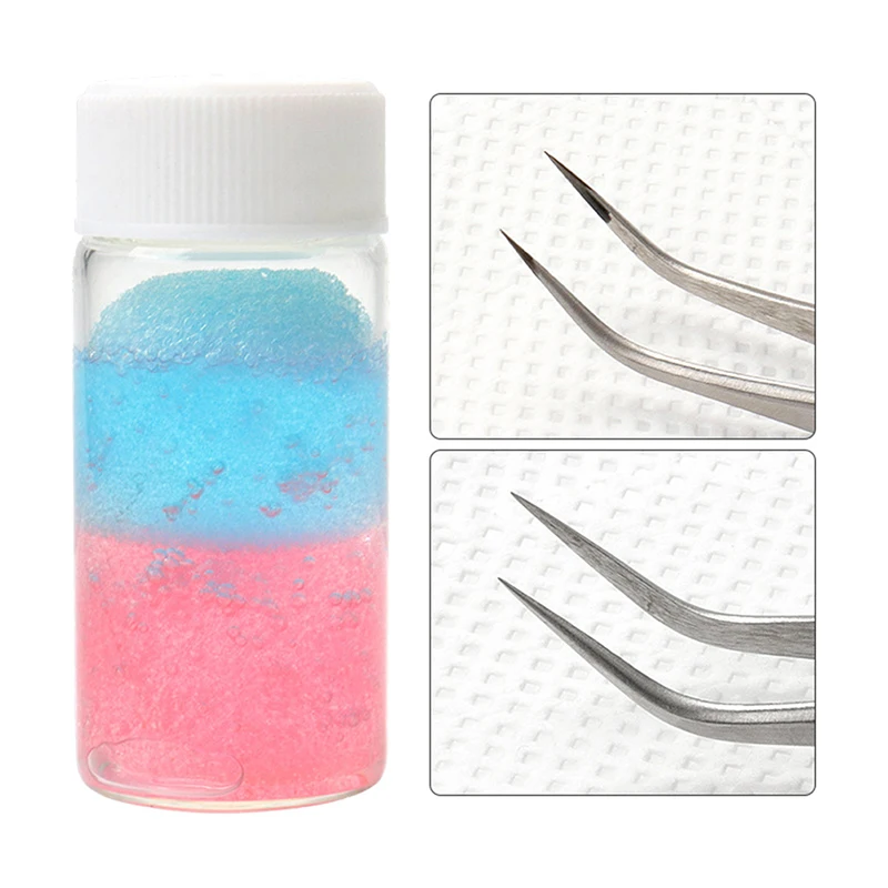thumbnail image 2 of Limpiador de pinzas para pestañas, suministros de extensión de pegamento para pestañas, esponja de limpieza, eliminador de pegamento para pestañas, limpiador de pinzas líquidas, 2 of 5