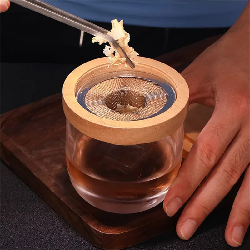 Cocktail Smoker Kit-4 Whiskey Fruity Flavors Wood Chips Package Senior Old Fashioned Smoker Infuser Suit for Husband Friend Gift