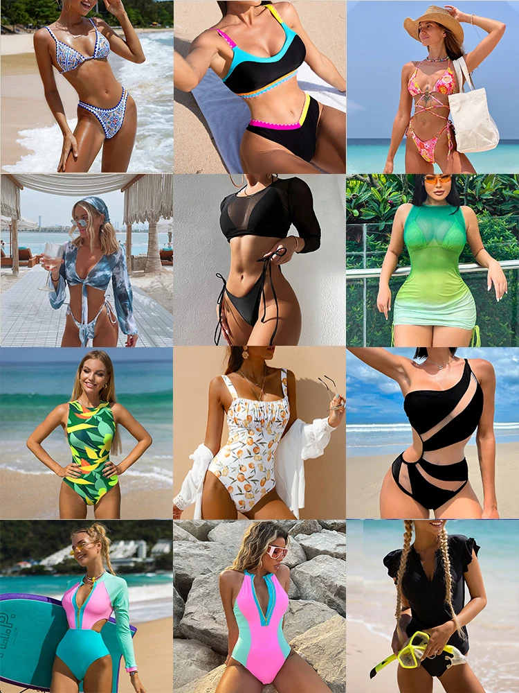 InXSwimwearWomen2023SolidBlueBikiniSwimsuitDropshipping