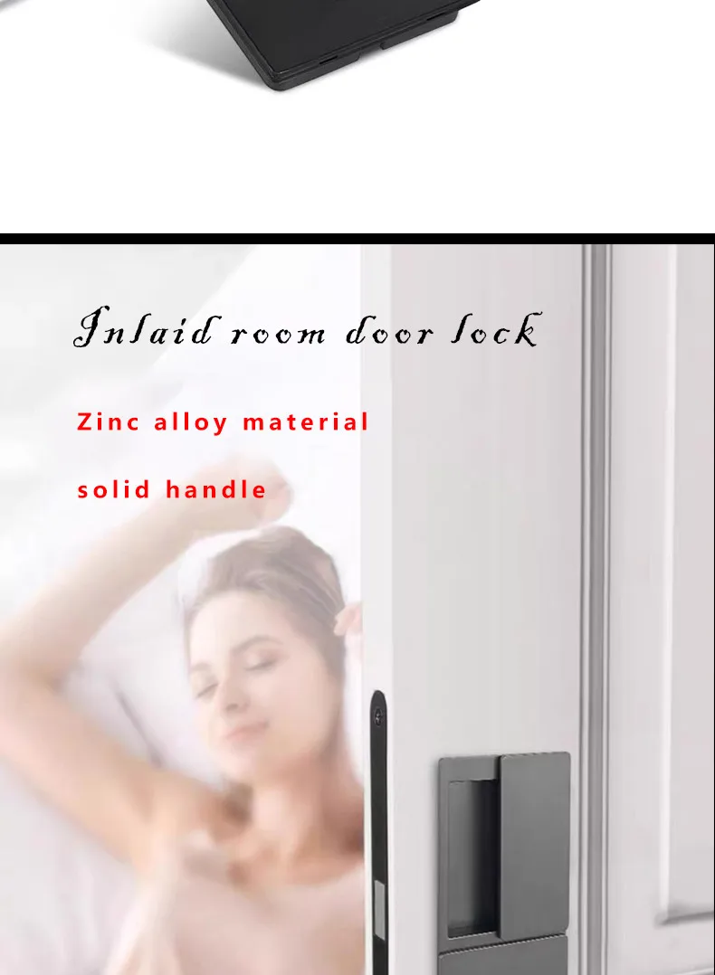 2023 New Handleless Flat Lock Modern Bedroom Magnetic Recessed Door Handle Silent Push-Pull Golden Invisible Sliding Door Lock