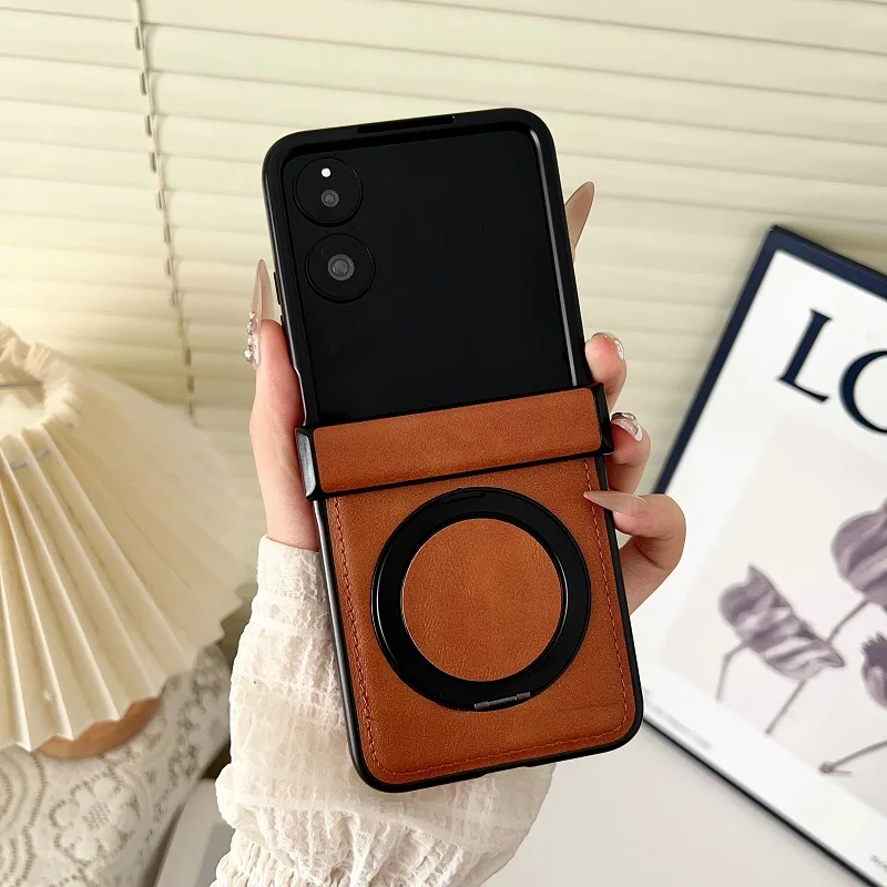 Luxury Leather Magnetic Rotating Phone Case with Shockproof Back Cover - 3-Piece Set