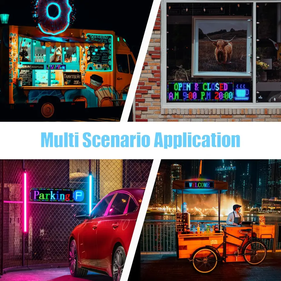 Tielux LED Atrix Panel Bluetooth APP Control USB 5V Flexible LED Screen Scrolling Text Pattern Aniation LED Sign Display - EL Sticker, Luinous Car Sticker - View #12