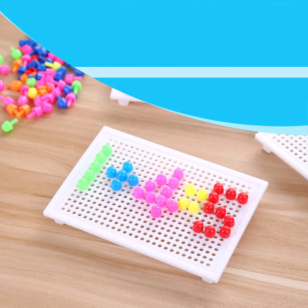 

Mushroom Nails Peg Puzzle Set Kids Pegboard Educational Building Bricks Diy Peg Jigsaw Puzzle Board Toys 3D Games Childrens