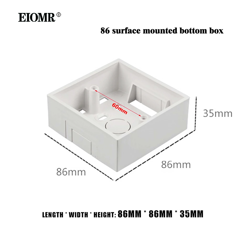Socket Switch Box External Mounting Box 86mm*86mm*35mm for EU UK Standard Switch Socket For Wall Surface