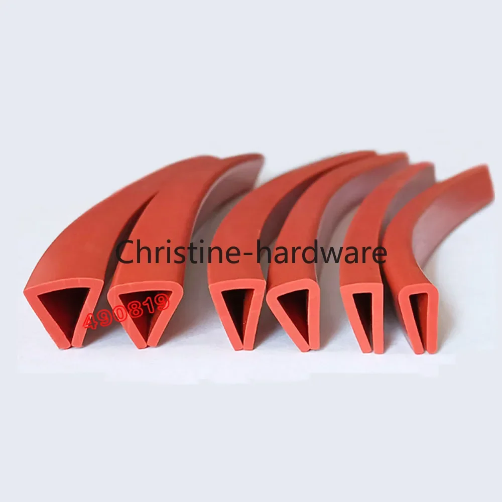 Silicone U-Type Edge Banding Strip Car Door Protector Sealing Bar Anti-Collision For Glass Metal Panel 1/3/5M