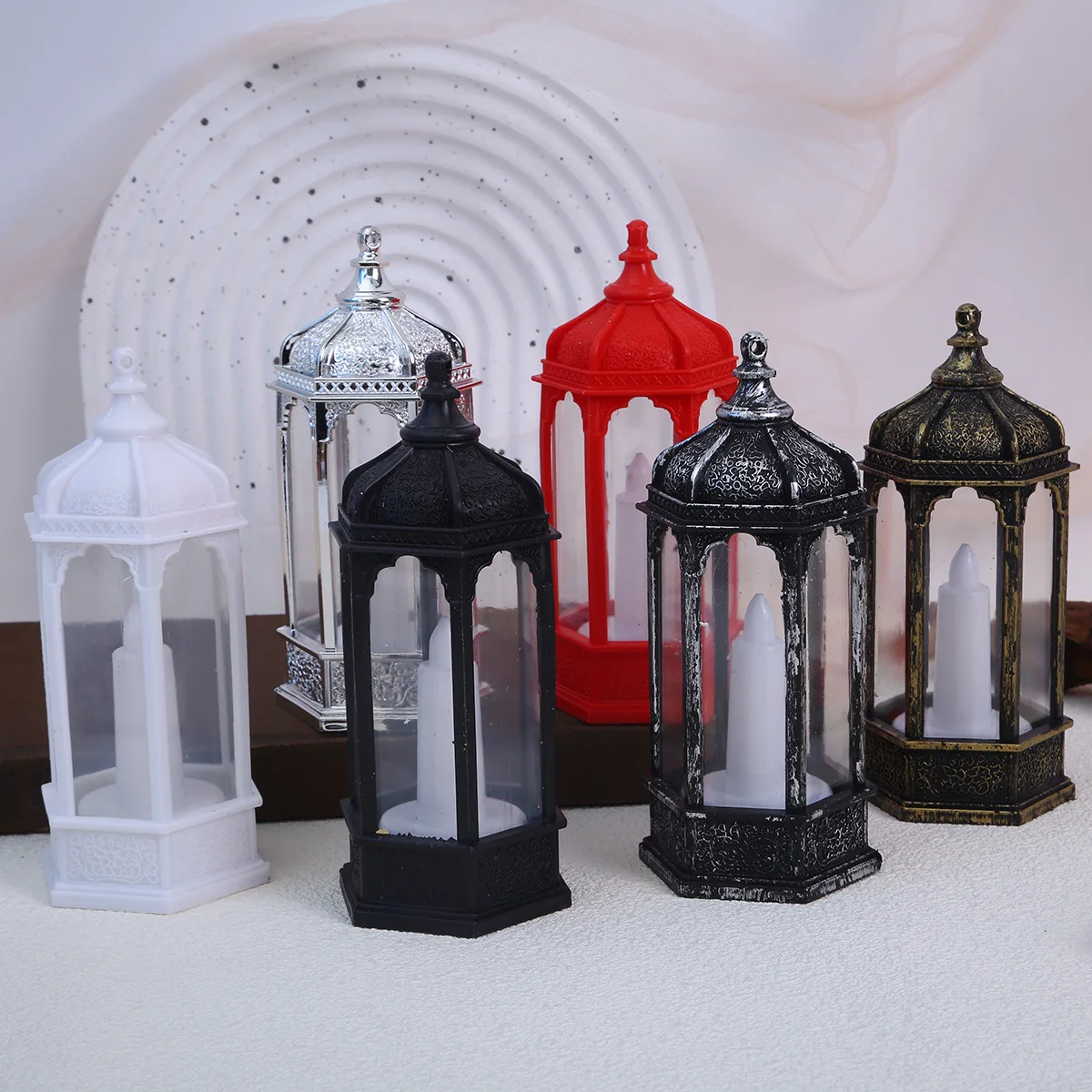 Christmas Simulation Candle Desktop Ornament Portable Night Light Decoration Wind Lamp Candle Scene Layout Photo Shoot