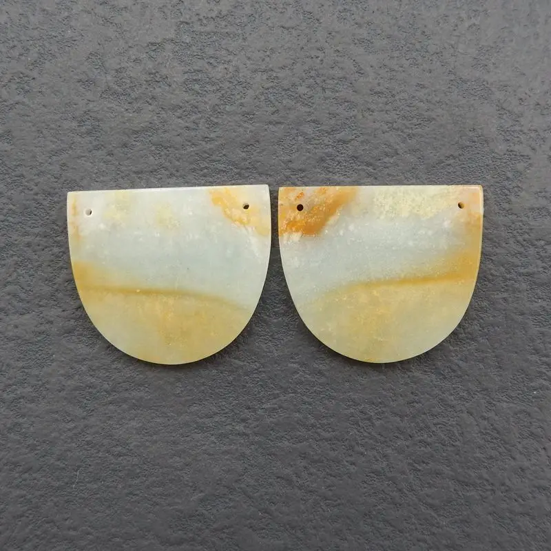 

Серьги из натурального амазонита с двумя отверстиями, бусины 35x30x3 мм 16 г, полудрагоценные камни «сделай сам», ювелирные изделия, женские серьги, аксессуары