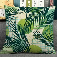 Nordic plant print cushion home decorative pillow 45x45cm pillowcase Modern sofa Decor tropical leaves seat back cushions QX-N2 5