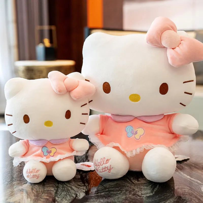 산리오 나비 헬로 키티 애니메이션 봉제 인형, 봉제 인형, KT 베개, 소녀용 크리스마스 선물, 카와이 헬로 키티