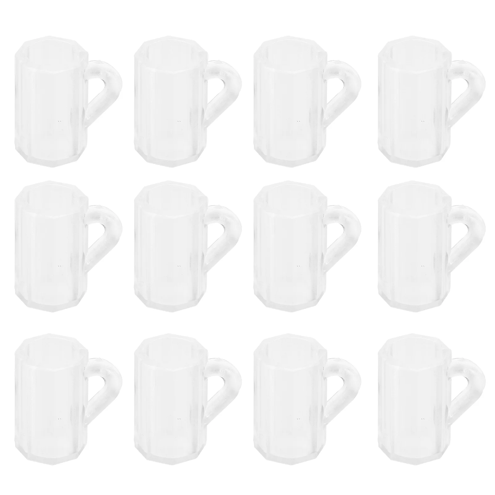 12 Pcs Draft Beer Mugs Decorative Models Ornament Decorate House Mini Landscape Adornments Resin Desktop Miniature Cup