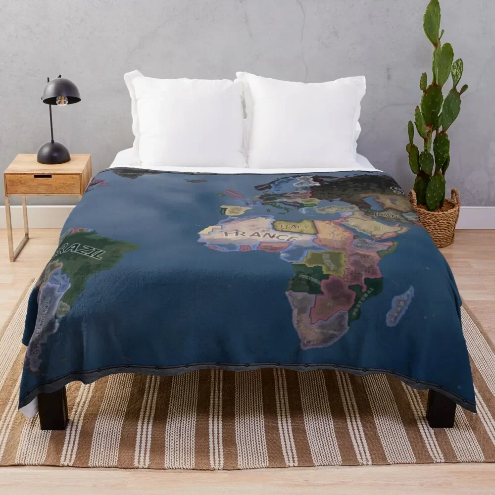 

Hearts of Iron 4 Map Throw Blanket Bed covers Heavy Decoratives decorative Blankets