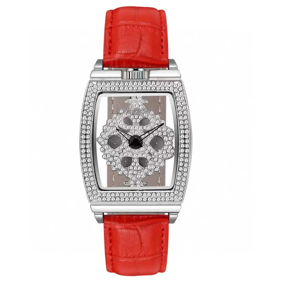 Luxury Women Watch Fashion Top Brand Chronograph Lady Quartz Diamond Tonneau Watches Rotate Clock Montre Femme Relogio Feminino