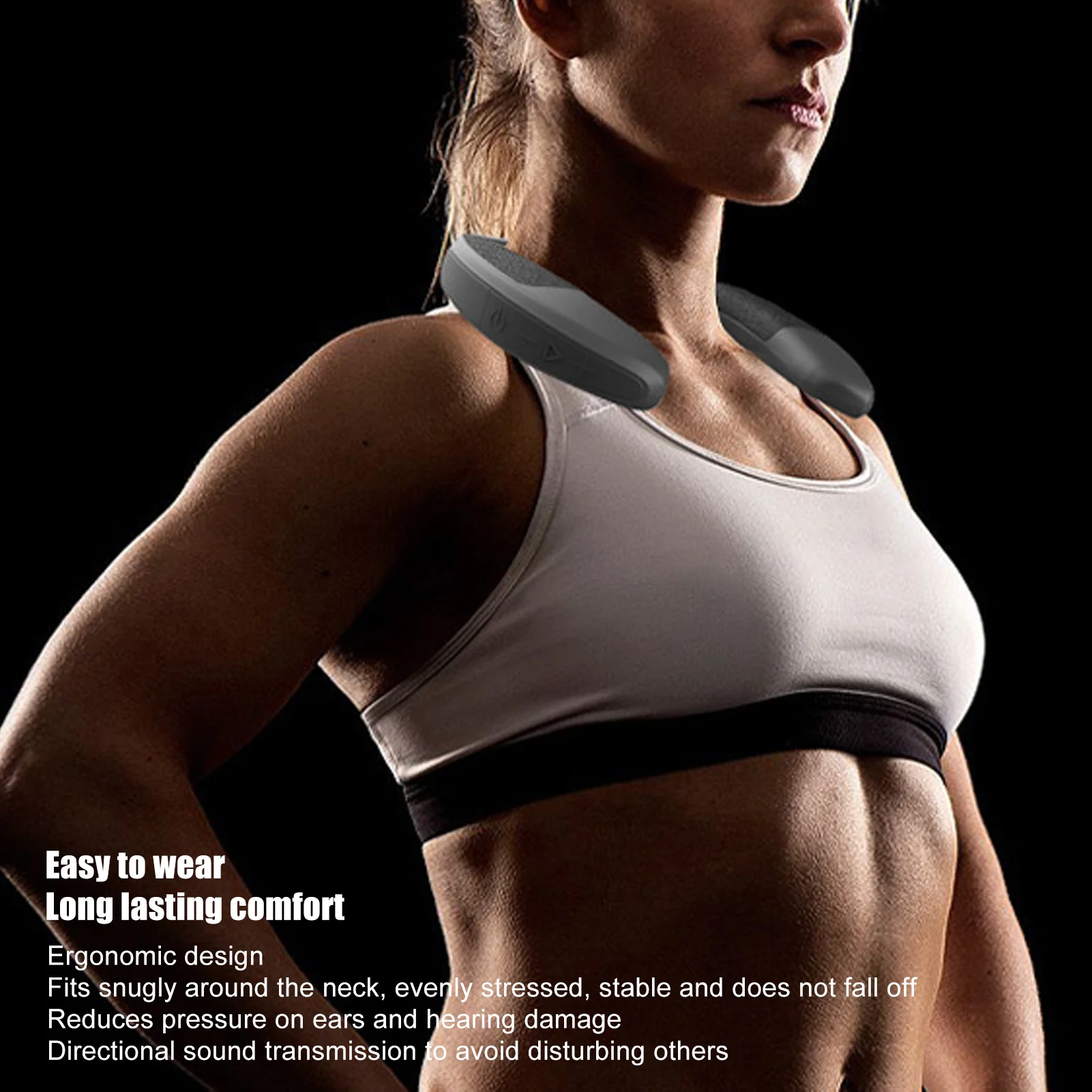 Neckband Wireless Bluetooth Speaker Hands Free Calls Stereo Sound Heavy Bass Multifunction for Home Sport
