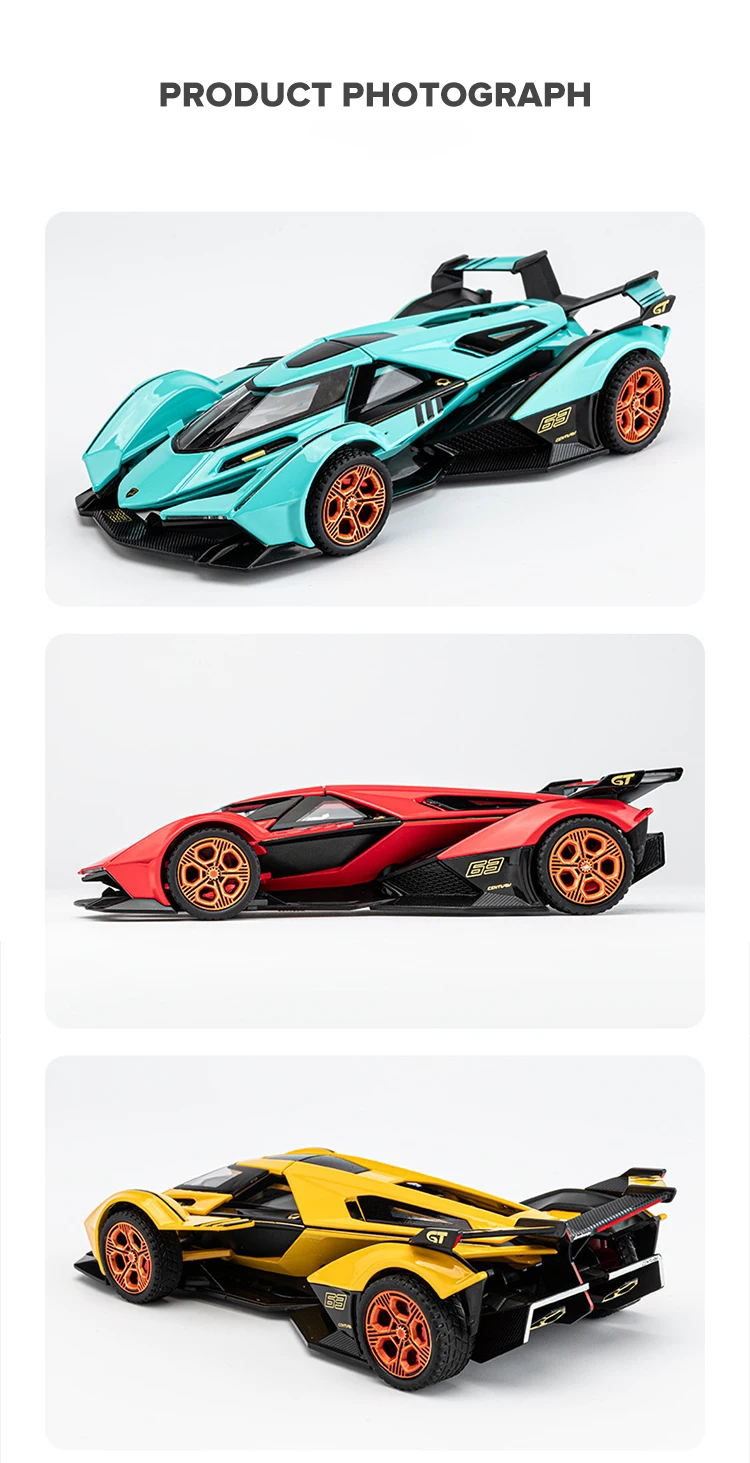 ヴァーナル5点セット 1/32 Lamborghini V12 Vision GT Metal Car Diecast Alloy Car Model