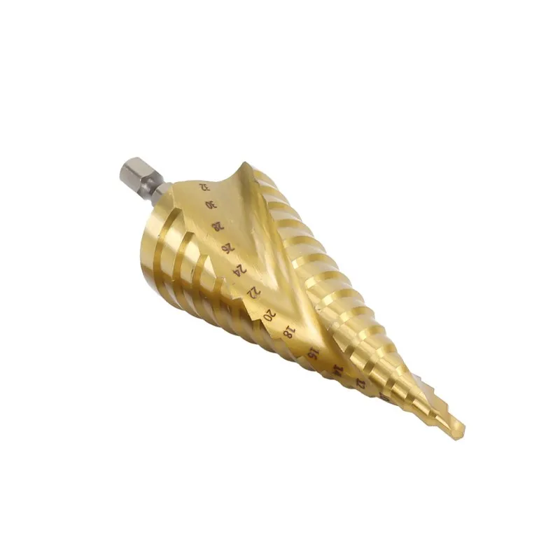 Cspe-스텝 콘 드릴 육각 생크 4-12 4-20 4-30mm 금속 구멍 커터 센터 펀치 티타늄 코팅 HSS 금속 드릴 비트, 전동 공구 세트, 홀 커터