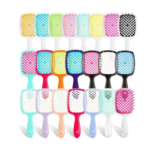 Hair Comb Brush Detangling Massage Combs Hollow Out Wet Curly Hair Brushes Barber Comb Salon Hair Styling Tools