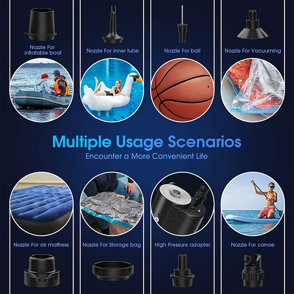 Mini Air Pump for Inflatables Portable Rechargeable Quickly Inflate Deflate for Pool Floats Electric Air Pump For Paddle Board