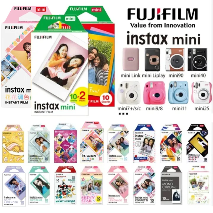3인치 후지필름 인스탁스 미니 필름 즉석 컬러 사진 용지 (미니 12, 11, 9, 8, 7s, 25, 26, 40, 50s, 70, 90, 90s, 25 Evo, Link 카메라용)