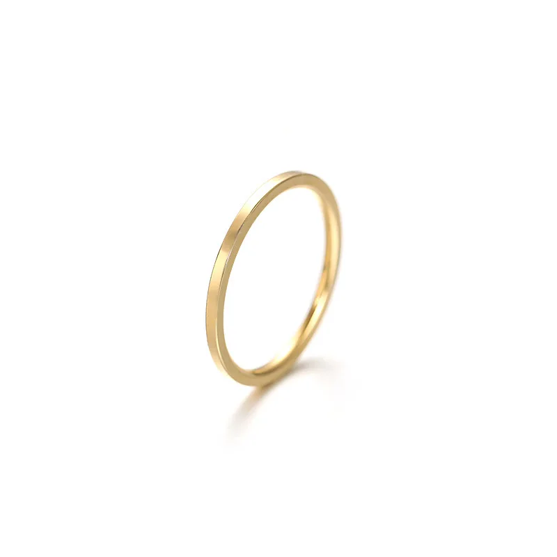 Stainless Steel Ring Finger Ring 2mm Super Fine Stainless Steel Rings Japan Korea Fashion Flat Inside Spherical Titanium Ring Jewelry Accessories