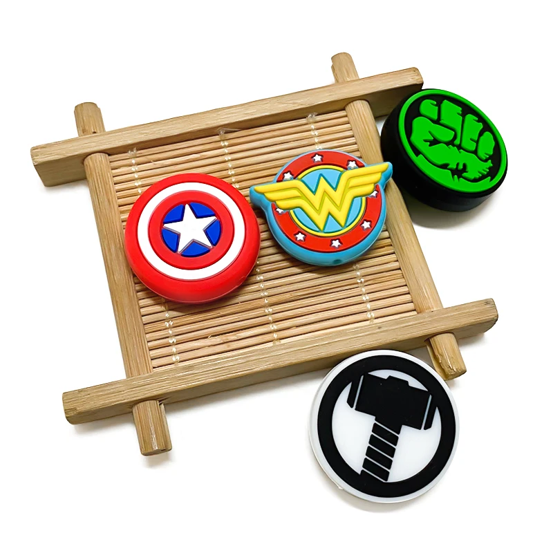5pcs Marvel Cartoon Silicone Beads Mini Silicone Beads For Jewelry Making DIY Necklace Bracelet Jewelry Accessories