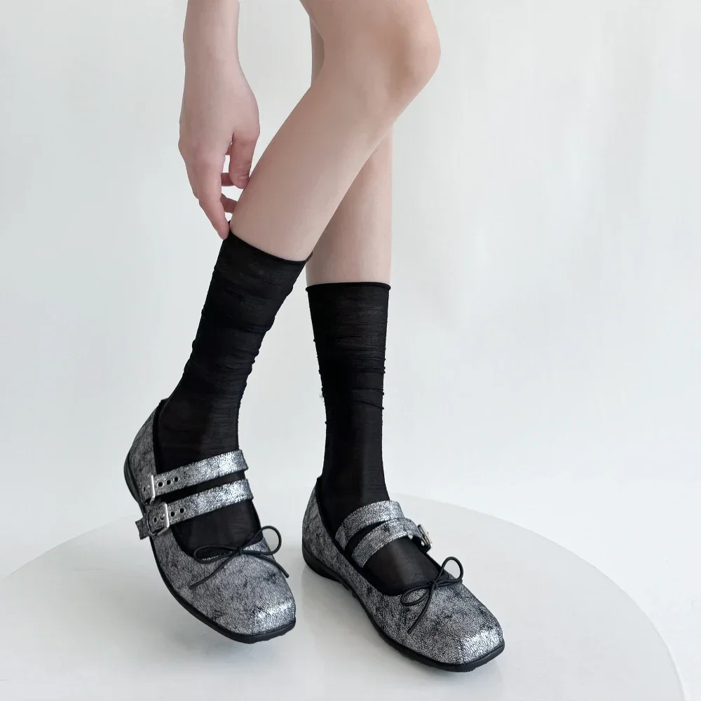 Women's Ultra-Thin Transparent Nylon Summer Socks - Breathable, Solid Colors