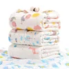 Baby Blankets 6 Layers 100% Cotton Gauze Breathable Infant Wrap Soft Absorbent Newborn Swaddle Blankets Cartoon Baby Bath Towel 1