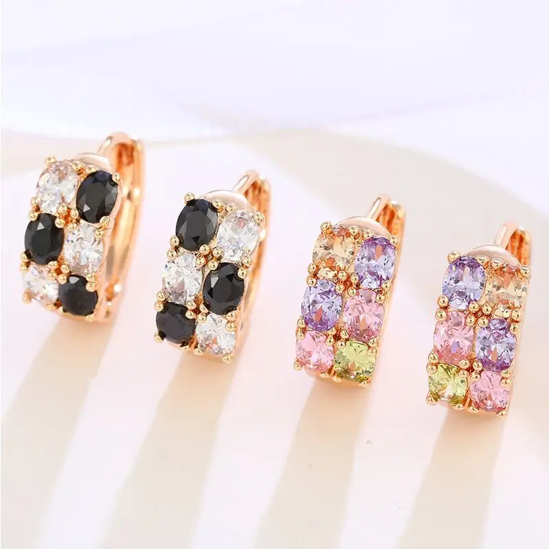 Hoop Earrings Plated Zircon Xp Gold Plated Earrings Gold Plated