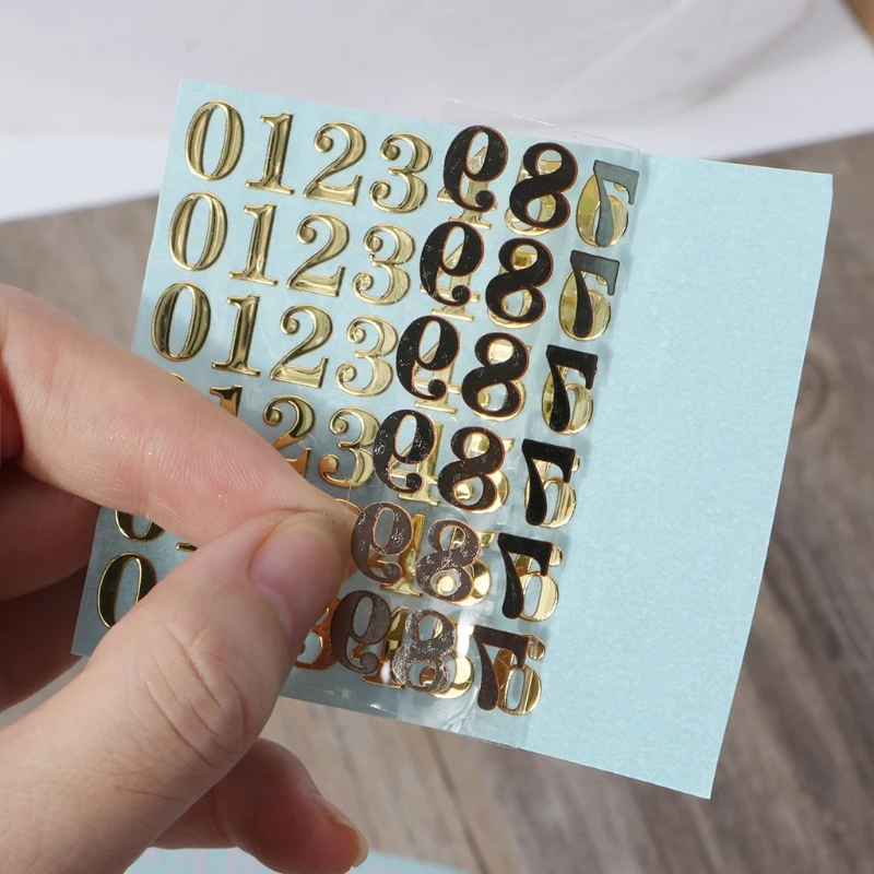 Alphabet Decor Stickers Self Adhesive Stickers 2 Sheets Metal Letters Alphabet And Glitter Number Stickers