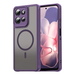 Magnetic Luxury Armor Shockproof Magsafe Wireless Matte Translucent Phone Case for Motorola Moto G Power (2026) (PURPLE)
