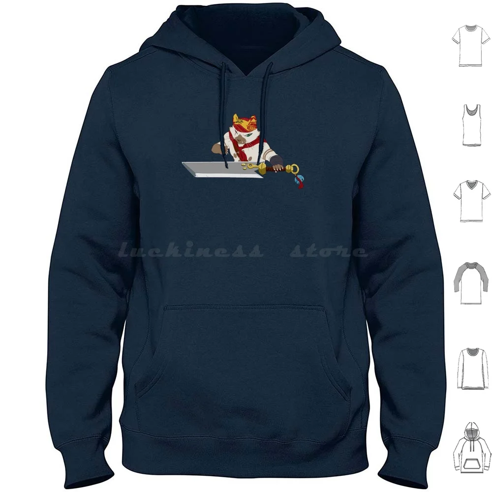Meowscular Chef Felpe Con Cappuccio Manica Lunga Monster Hunter Cat Chef Meowscular Chef Videogioco