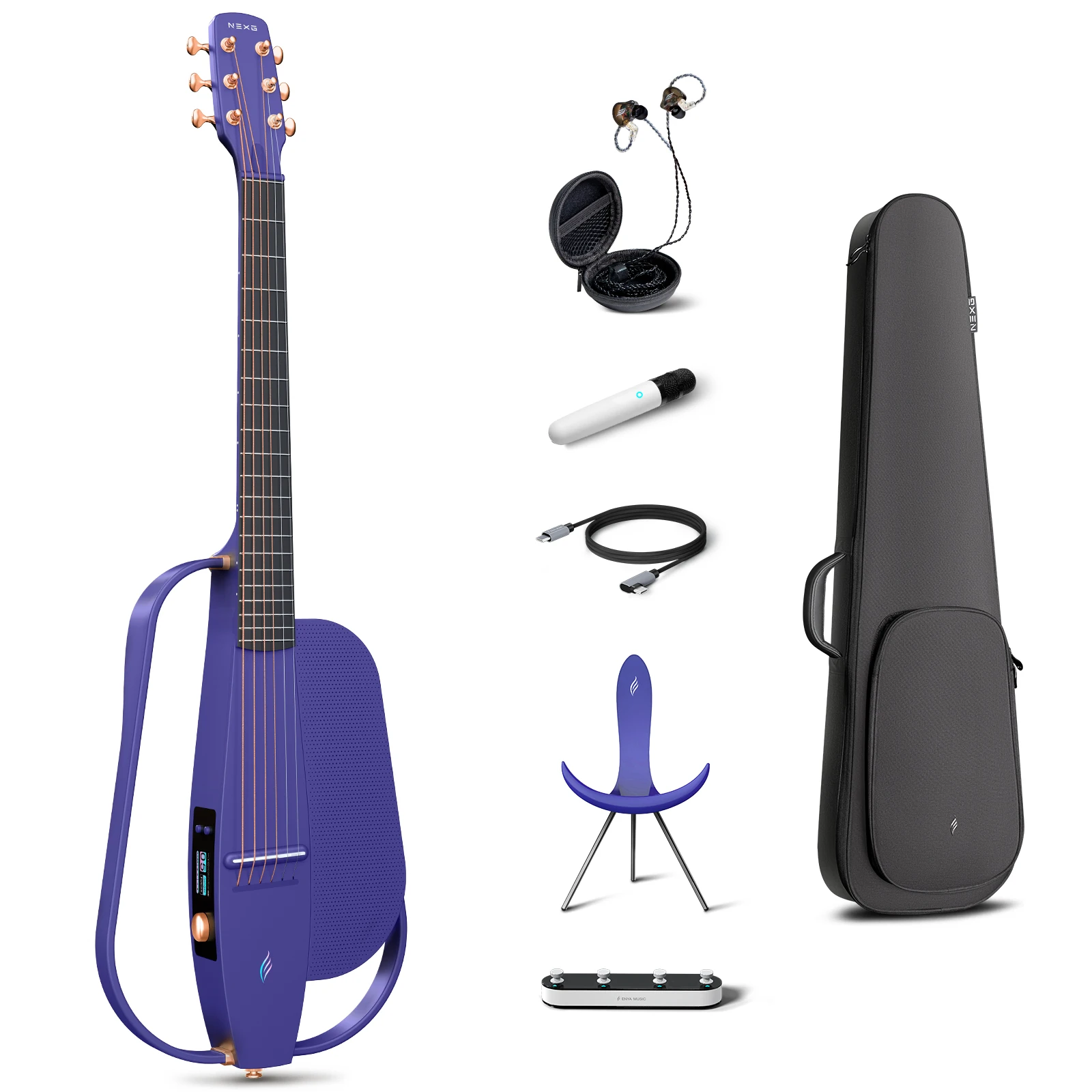 ENYA MUSIC エレキギター 本体 Enya Cyber-G: New Era Backing Stringless Guitar
