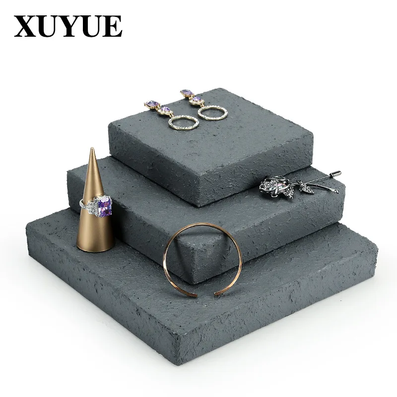 New plaster creative gray jewelry display board jewelry display stand necklace earrings display props in stock